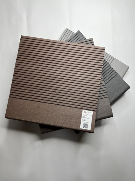 Ступень Ecodecking Техно полнотелая 345х22х3000 Серая